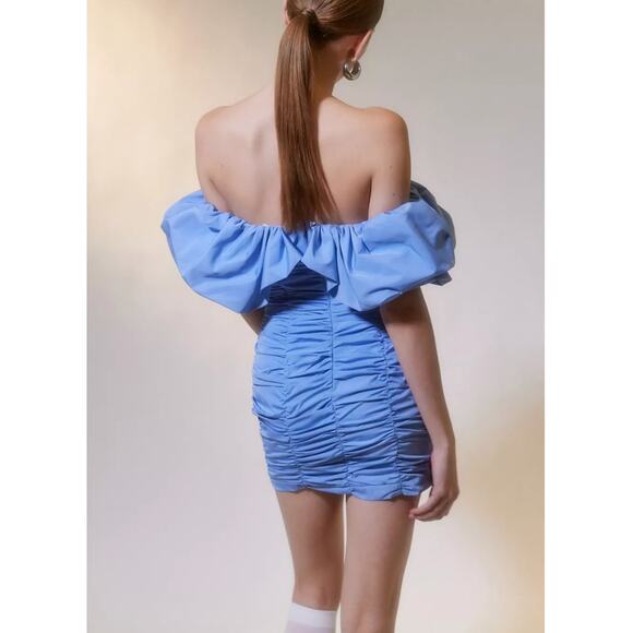 UO Glamorous Ruched Off-The-Shoulder Mini Dress Medium NWT - Picture 1 of 12